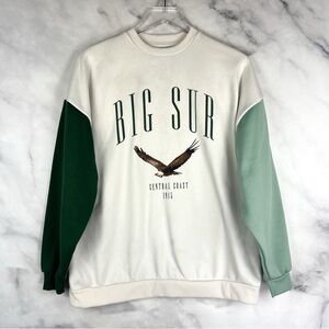 Isaac Morris LTD Big Sur Eagle Color Block Crewneck Pullover Sweatshirt Top IML